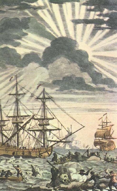  brittiska valfangare i arbete pa gronland omkring 1720